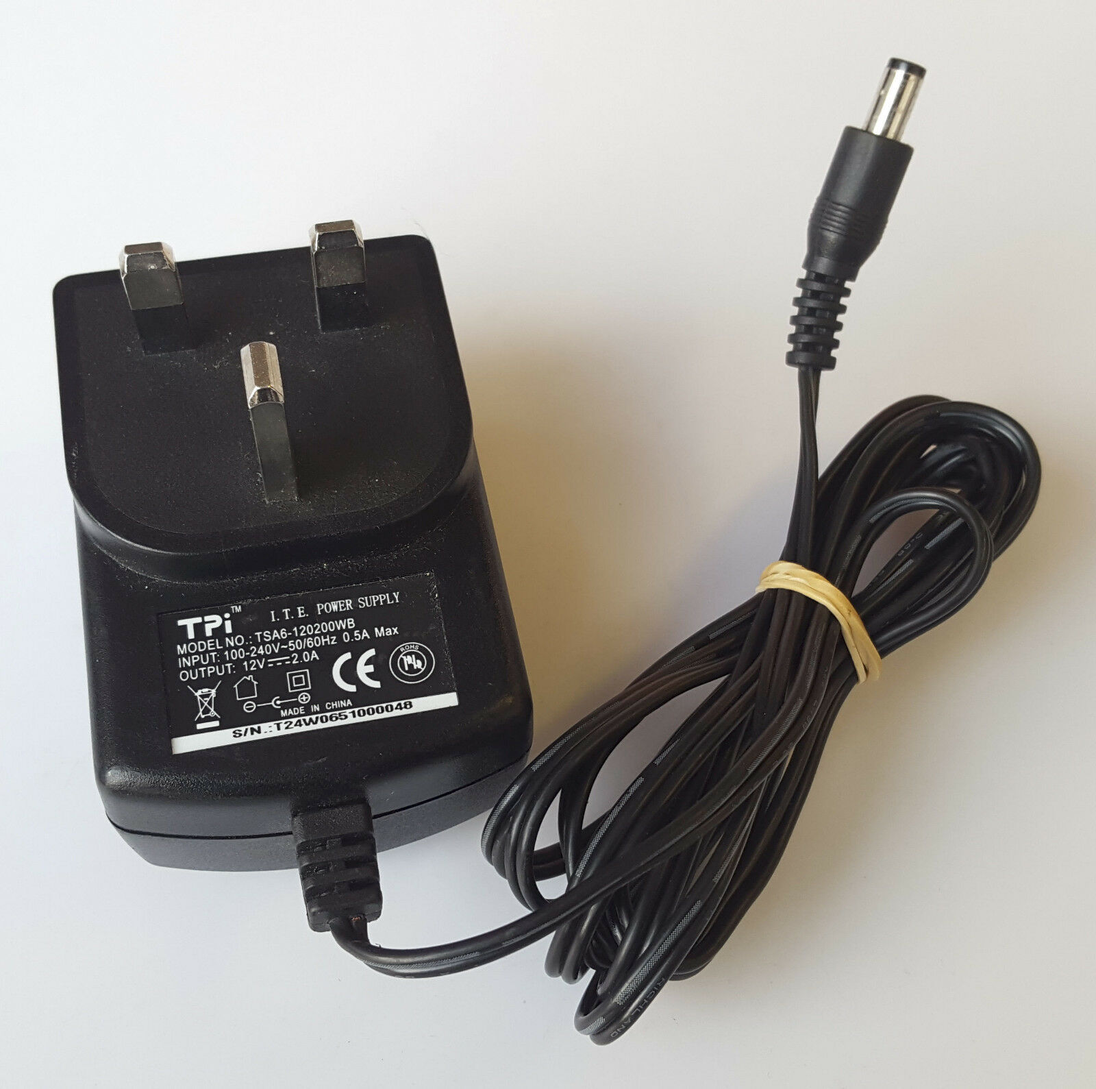 NEW TPi ETSA12-060200WB 6V 2.0A AC/DC I.T.E. POWER SUPPLY ADAPTER UK PLUG